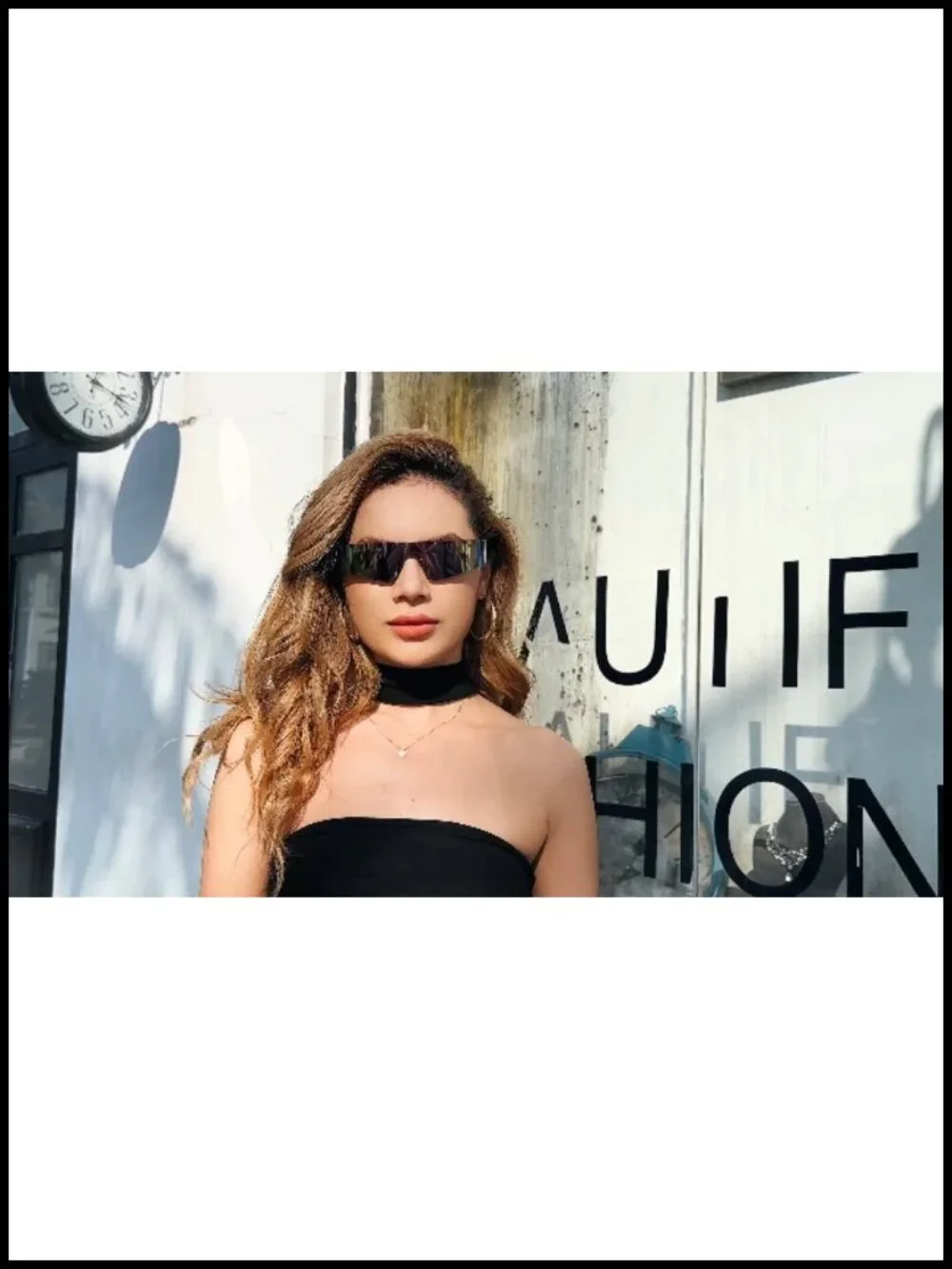 Y2K Futuristic Rimless One Piece Shield Sunglasses Women Men UV400